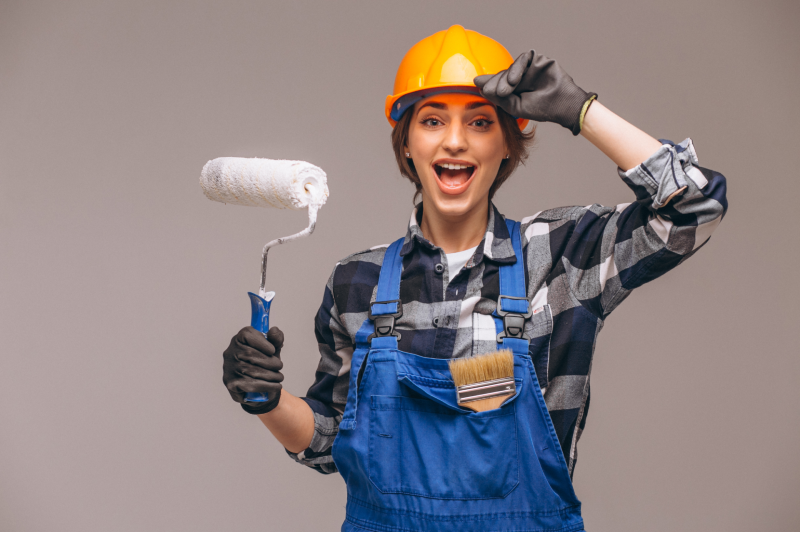 Une employée du second oeuvre, dans le secteur du bâtiment